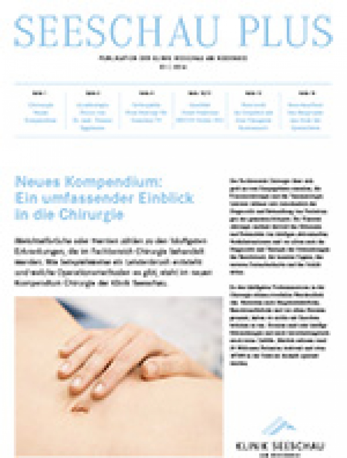Klinik Seeschau - Seeschau Plus 1/2016
